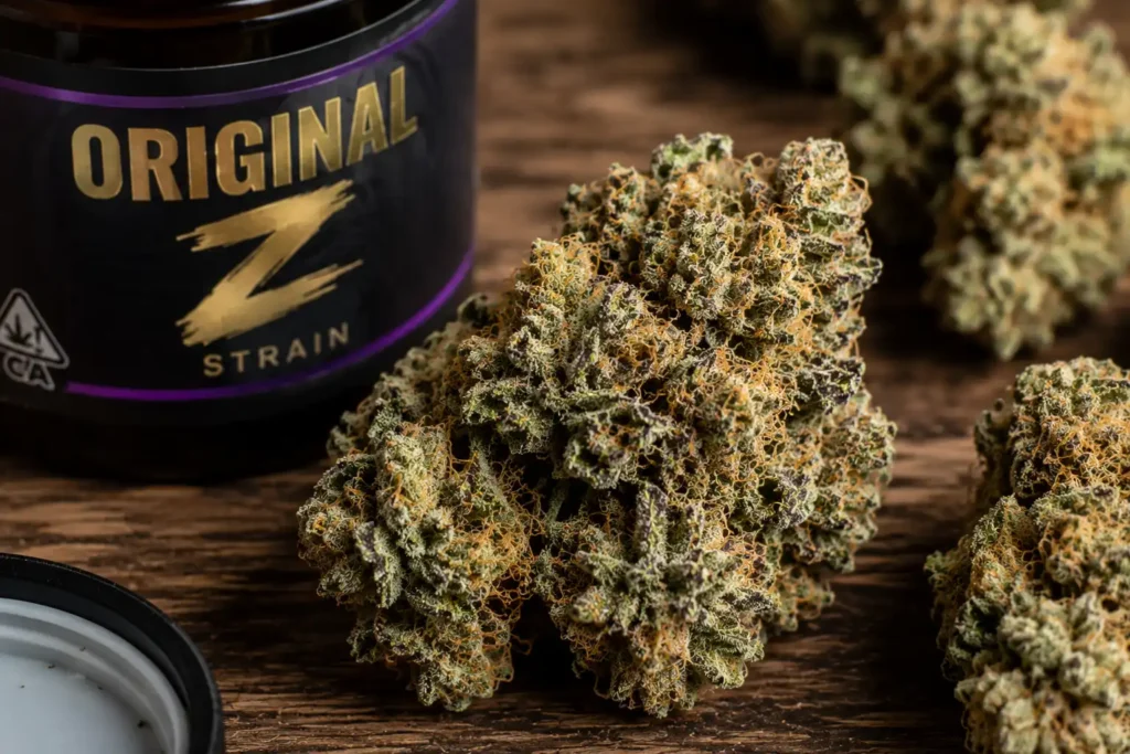 The Original Z is the rebranded name for Zkittlez, adopted in 2023 after Terp Hogz settled a trademark dispute with a candy company. Bred by 3rd Gen Fam and Terphogz from Grape Ape x Grapefruit, it's a fruity indica hybrid known for tropical citrus and lemon notes with candy-like sweetness.